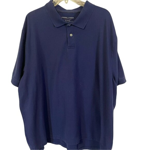 Saddlebred Perfect Polo Men's Relaxed Short Sleeve Golf Shirt Size XXL Navy Blue - Picture 1 of 8